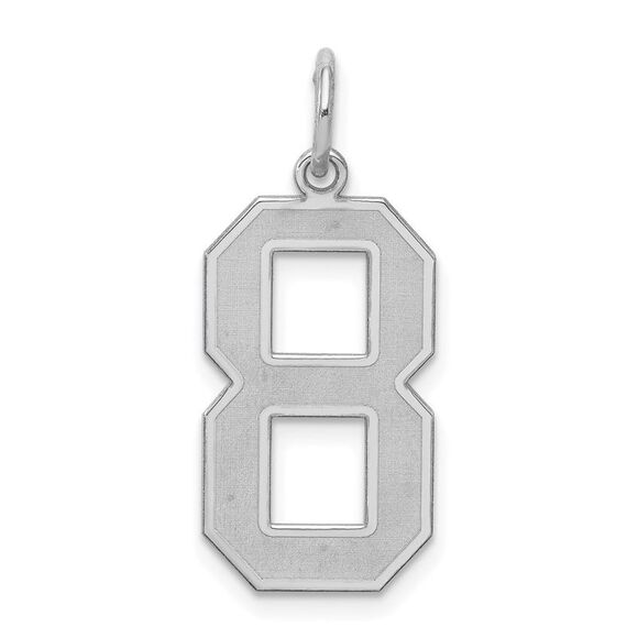 Sterling Silver, Jersey Collection, Large Number 8 Pendant - Picture 1 of 6